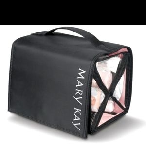 New Mary Kay Travel Roll Up Bag Black & Pink Makeup Bag